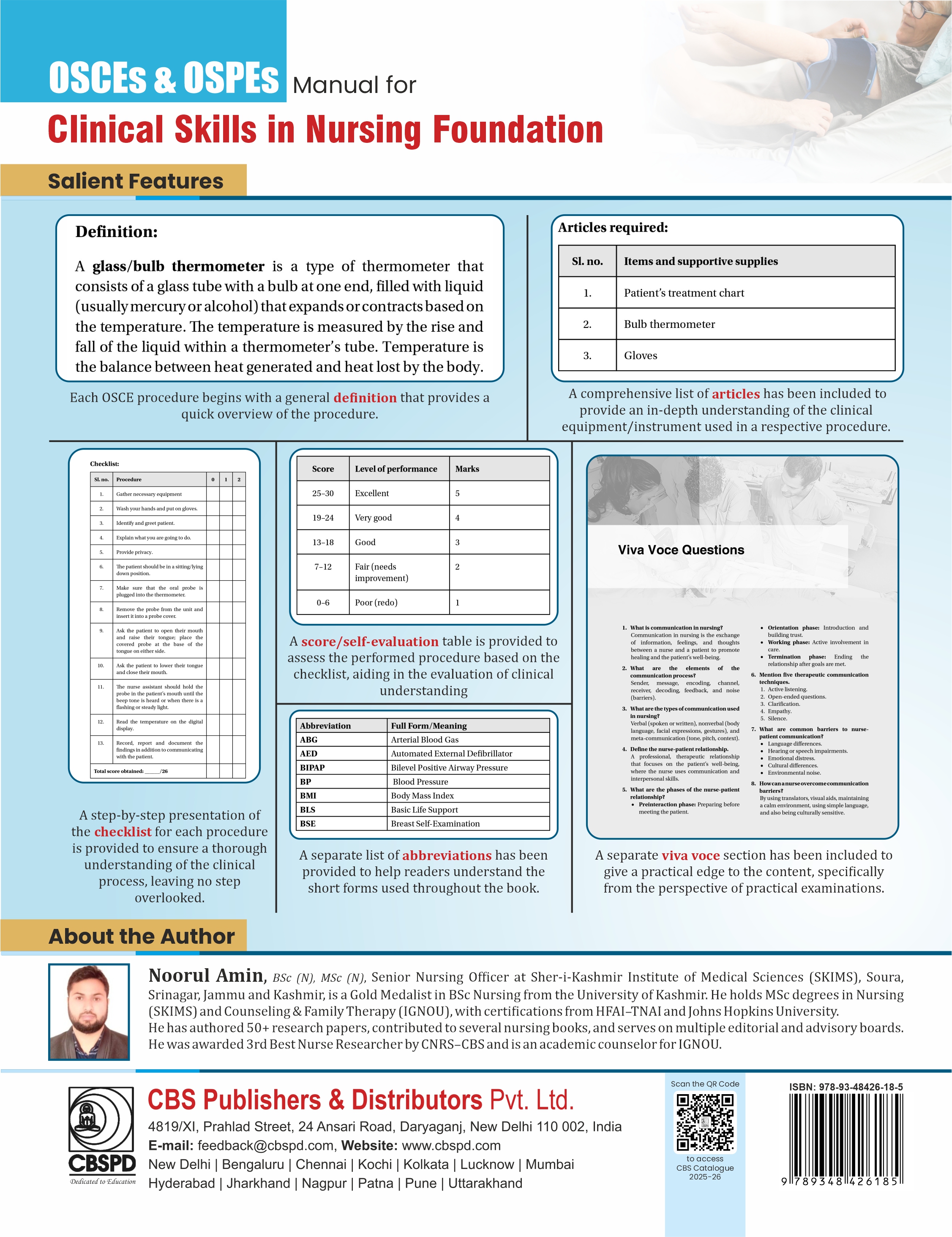 Osces & ospes manual for clinical skills in nursing foundation as per the revised inc syllabus